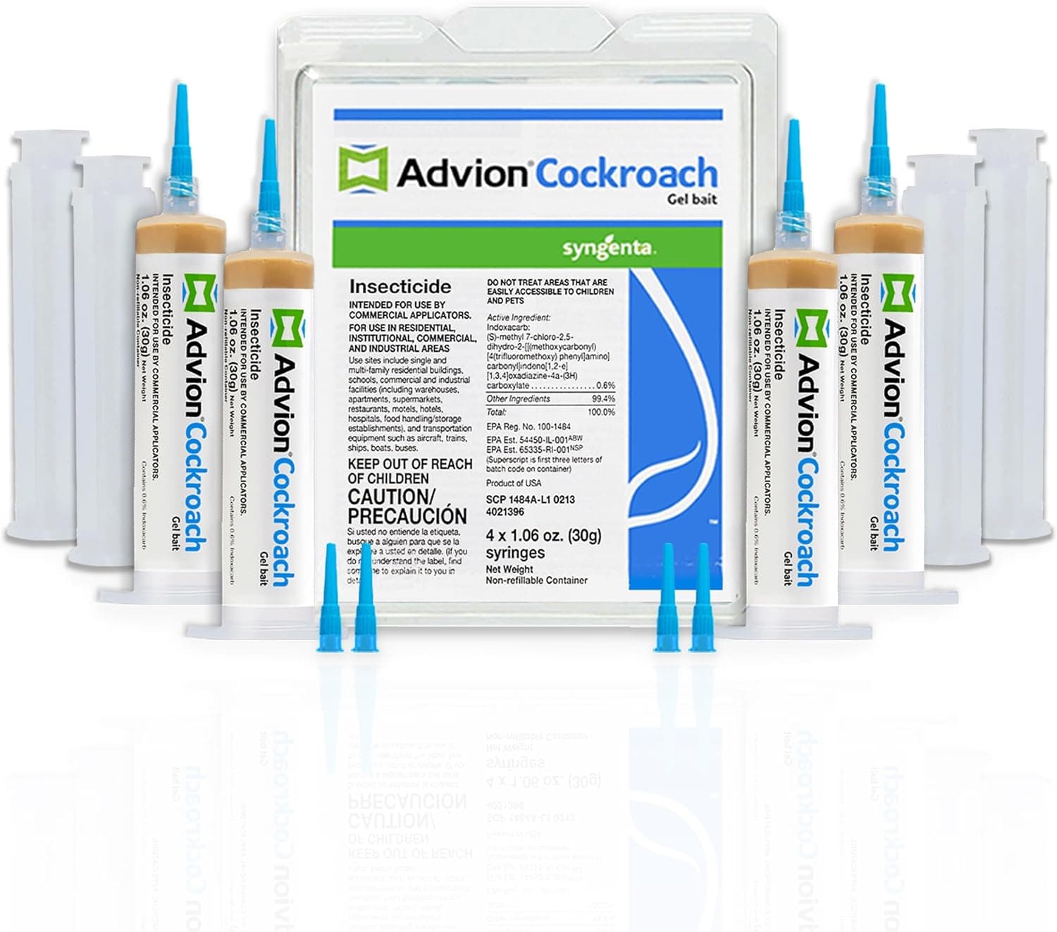 Advion Cockroach Gel Bait 4-tube pack with plunger and tips