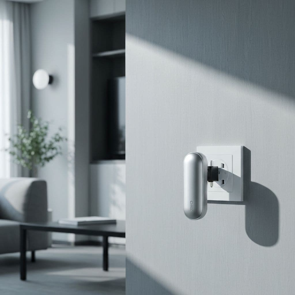 Ultrasonic pest repeller device plugged into wall outlet